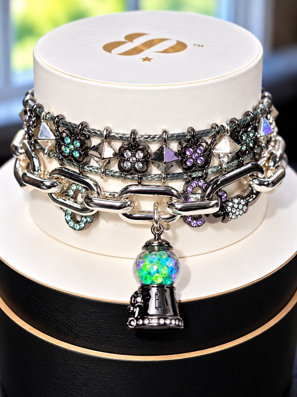 Bomb Party Spooky Bubblegum Machine Bracelet Stack ST63585 – Removable Charm